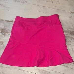 Pink Trumpet Petal  Golf Mini Skort with Ruffled Hem- Microtwill